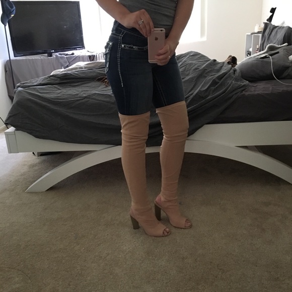 Shoes - Nude over the Knee Boots